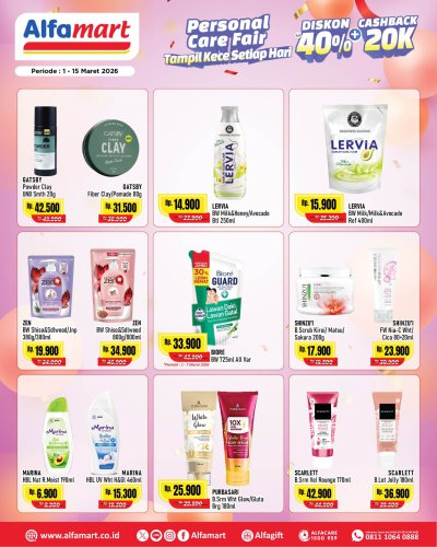 Promo Alfamart Hari Ini 1-31 Maret 2026, Diskon hingga 40 Persen Produk Kecantikan