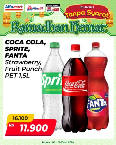 Promo Alfamart 1-15 Maret 2026, Diskon Coca Cola, Sprite, Fanta 1,5 Liter Rp 11.900