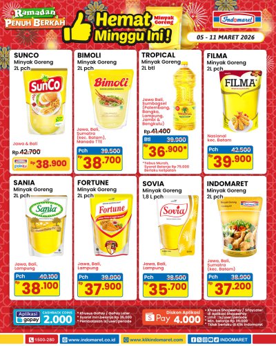 Promo Indomaret 5-11 Maret 2026, Bertabur Diskon Minyak Goreng
