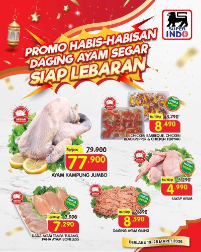 Promo Super Indo 19-25 Maret 2026, Ayam Kampung Jumbo Rp 77.900