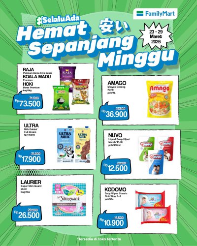 Promo FamilyMart 23-29 Maret 2026, Minyak Goreng Amago 2 Liter Rp 36.900
