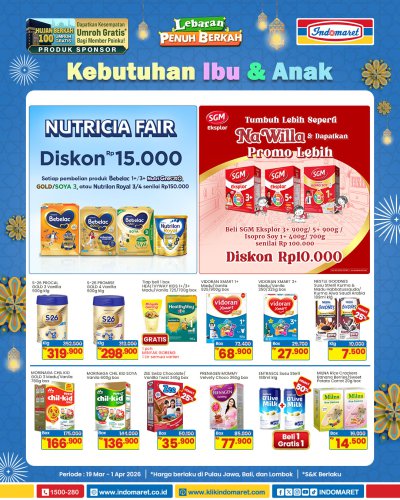 Promo Indomaret 19 Maret - 1 April 2026, Diskon Spesial Susu Bayi