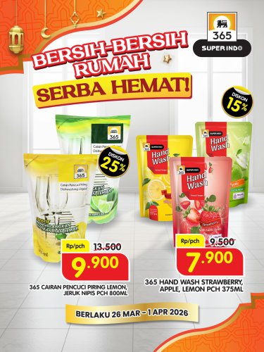 Promo Super Indo 26 Maret-1 April 2026, Diskon 25 Persen Produk Kebersihan Rumah