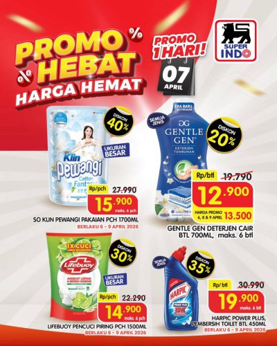 Promo Super Indo Hari Ini 9 April 2026, Diskon hingga 40 Persen untuk Kebutuhan Rumah Tangga