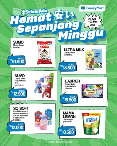Promo FamilyMart Hari Ini 30 April 2026, Diskon Hemat Sepanjang Minggu
