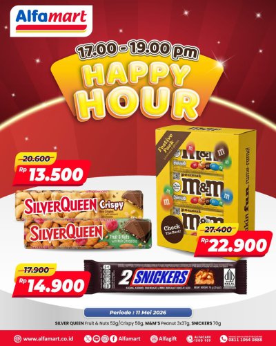 Promo Alfamart Hari Ini 11 Mei 2026, Diskon Cokelat Silver Queen,M&amp;M dan Snickers