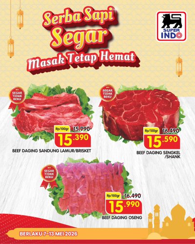 Promo Super Indo Hari Ini 7-13 Mei 2026, Diskon Daging Sapi Segar