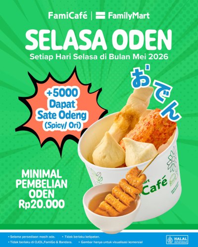 Promo FamilyMart Hari Ini 13 Mei 2026, Tebus Sate Odeng Rp 5.000