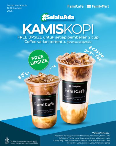 Promo FamilyMart Indonesia Hari Ini, Beli 2 Cup Kopi Gratis Upsize