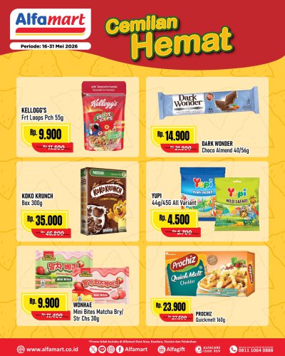 Promo Alfamart Hari Ini 18 Mei 2026, Cemilan Hemat dan Beli 1 Gratis 1