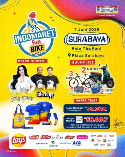 Promo Indomaret Hari Ini 20 Mei 2026, Diskon Tiket Fun Bike 2026