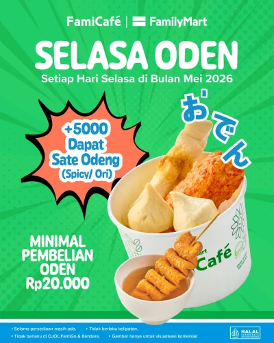 Promo FamilyMart Hari Ini 21 Mei 2026, Plus Rp 5.000 Dapat Sate Odeng