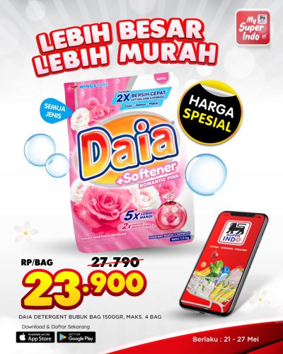 Promo Super Indo Hari Ini 23 Mei 2026, Diskon Deterjen Khusus Member